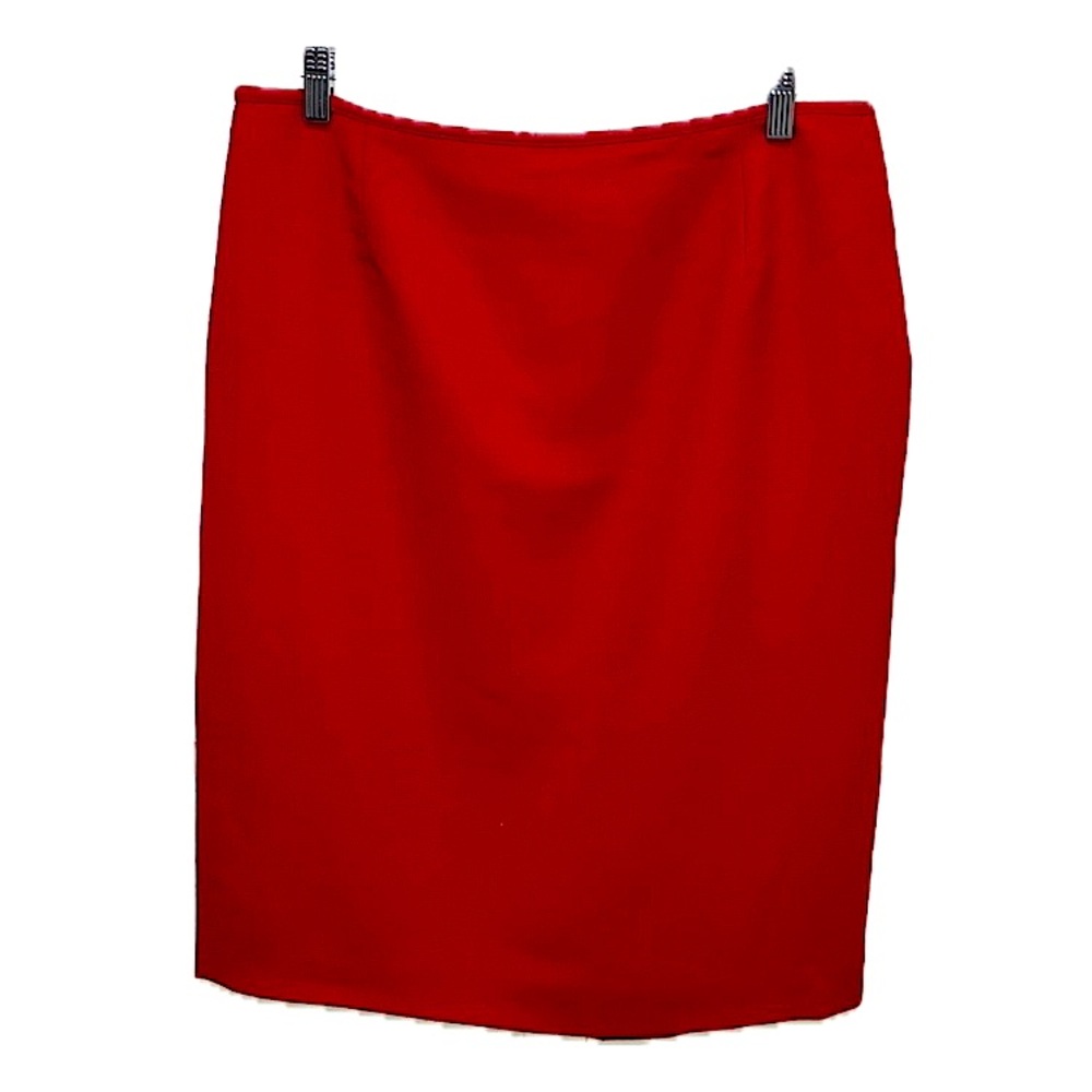 Vintage virgin wool skirt, Made in Italy by Luisa Spagnoli, pencil, lined, red
